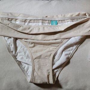 Sunsets Womens Golden Unforgettable Shirred Band Bikini Bottom Swim Suit Size 16